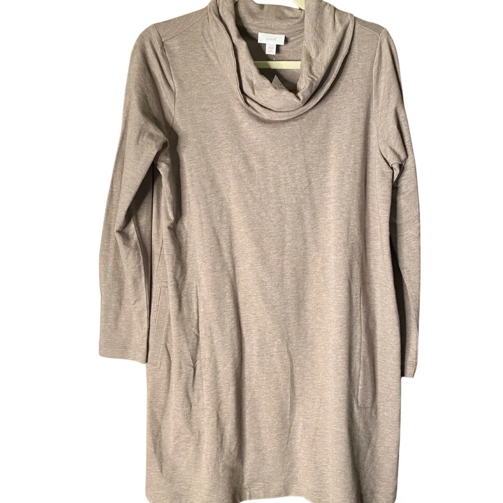 Pure Jill Pima Cotton Cowl Neck Dress – MP Soft Cocoa - Picture 2 of 9